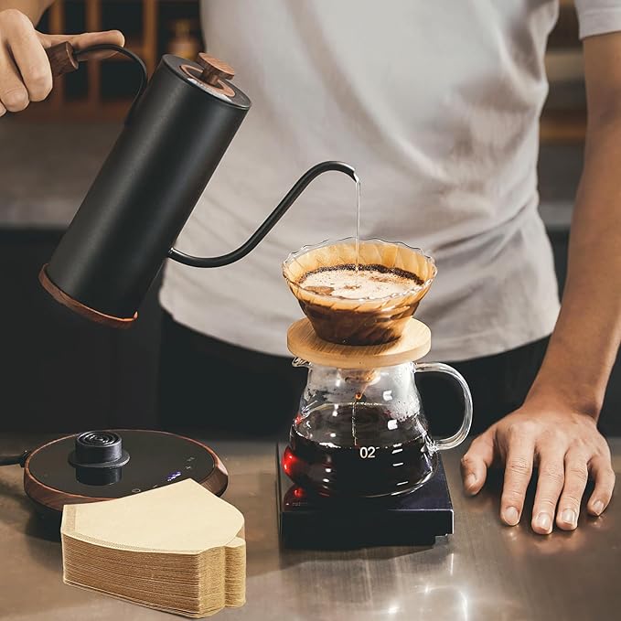 Coffee Filters #2, 100 Pcs Unbleached 2 Cone Filters Paper, Natural Disposable Coffee Filter Compatible with Drip and Pour Over Coffee Maker