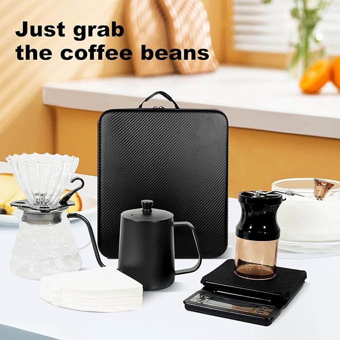 Pour Over Coffee Maker Set, All in One Portable Coffee Maker, Ideal for Home Brewing and Travel, Coffee Lover Gift