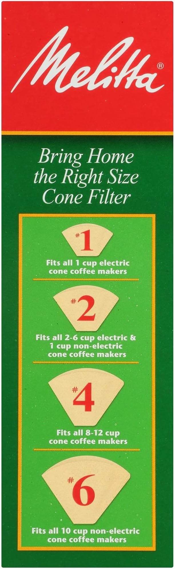 Melitta 622752 #2 Natural Brown Cone Coffee Filters 100 Count (2pack)