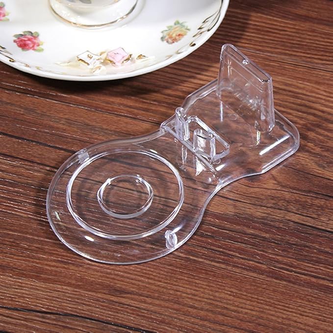 Artliving Clear Teacups and Saucer Display Easel Stand Holder,set of 6