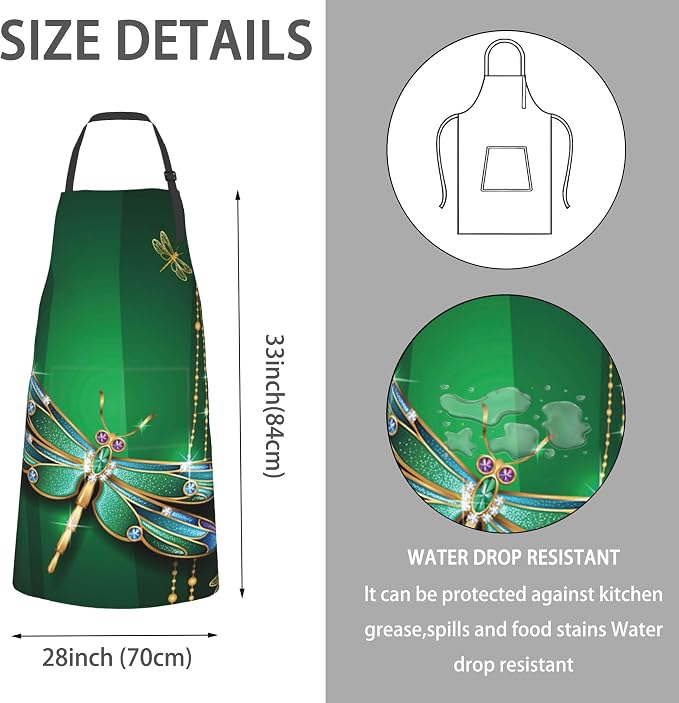 Apron, Stocking Stuffers Bib Apron with Adjustable Neck for Women, Suitable for Home Kitchen Cooking Apron - Image 2