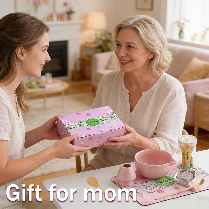 Clay&Fire Matcha Whisk Set, 9 pcs Ceramic Matcha Set, Gifts for Women,Matcha Bowl with Spout and Whisk, Matcha Kit for Matcha Lovers, Gift Mother's Day, Birthday, Anniversary
