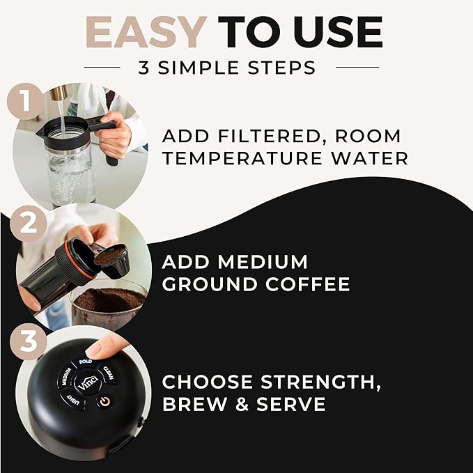 VINCI Express Cold Brew, Electric Cold Brew Coffee Maker in 10 Minutes, Glass Carafe, 3 Brew Strength Settings & Cleaning Cycle, Easy to Use & Clean 1.4 Liters Push Button Control