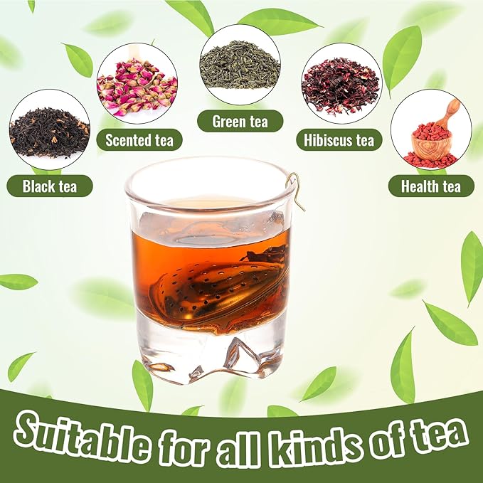 Sumind 25 Pcs Heart Tea Strainer Stainless Steel Ball Infuser Loose Leaf Steeper Interval Diffuser Mesh Filters with Extended Chain Hook for Cup Bottle Tea Party Wedding Bridal Shower(Gold)