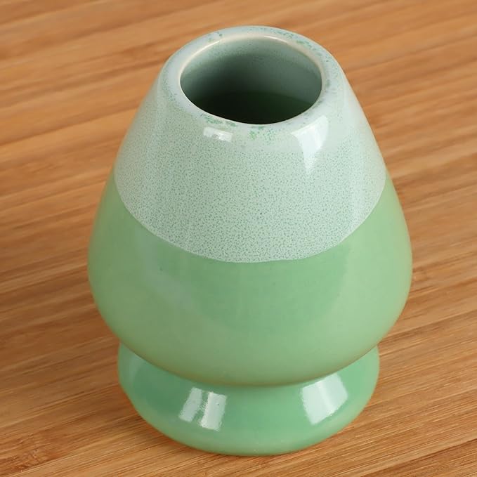 BambooMN Matcha Green Tea Whisk And Scoop 4 Piece Set - Mint Green Holder - 1 Set