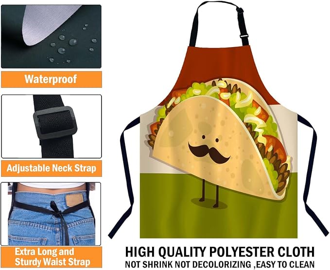 Cute Little Taco Chefs Apron, Cooking and Baking Apron for Men and Women, Kitchen Apron, Butchers Apron, BBQ & Catering Bibs - Image 3