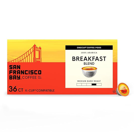 San Francisco Bay Compostable Coffee Pods - Breakfast Blend (36 Ct) K Cup Compatible including Keurig 2.0, Medium Roast