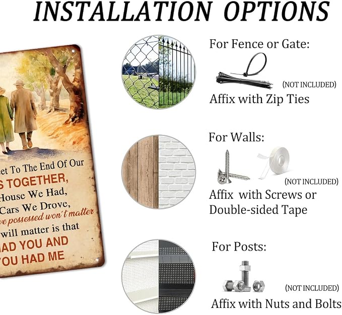 When We Get to the End of Our Lives Together Vintage Metal Tin Sign Old Couple Gift Valentine's Day Sign You And Me Couples Wedding Anniversary Sign Home Decor Wall Art Tin Signs 8x12 Inches - Image 3