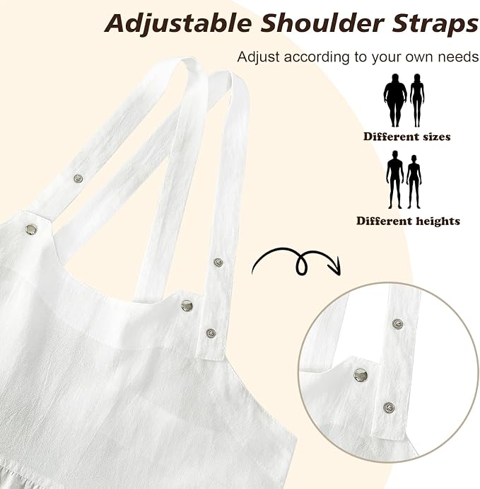 White Maid Apron for Women Cotton Waist Half Maid Costume Victorian Retro Ruffled Kitchen Cute Vintage Party Cosplay - Image 4