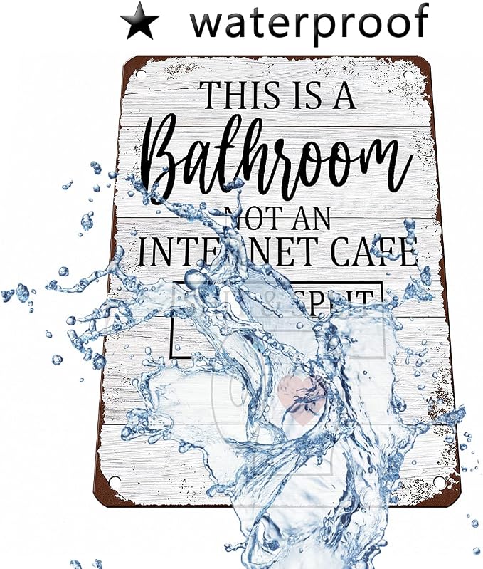 Mesibo Funny Sarcastic Bathroom Toilet Decor Sign This Is A Bathroom Not An Internet Cafe Quotes Wall Art Vintage Tin Sign 8x12 Inches - Image 5
