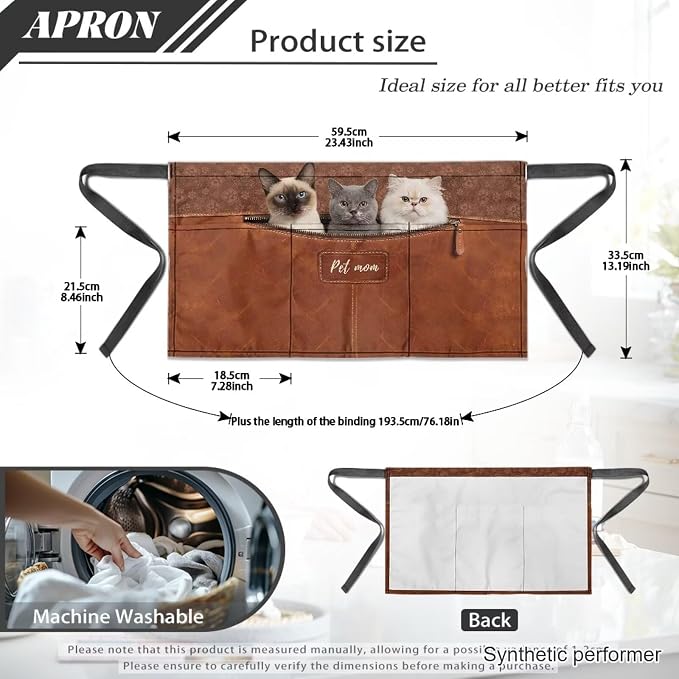 Waist Apron with 3 Pockets Waterproof 13 Inch Short Half Waist Aprons Women Men Server Aprons Waitress Waiter Apron - Image 7