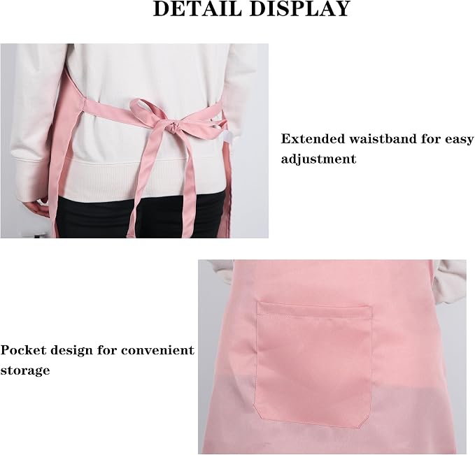 Bib Aprons- Mixed Color Apron with Pockets, for Kitchen Cooking Restaurant BBQ Painting Crafting - Image 7