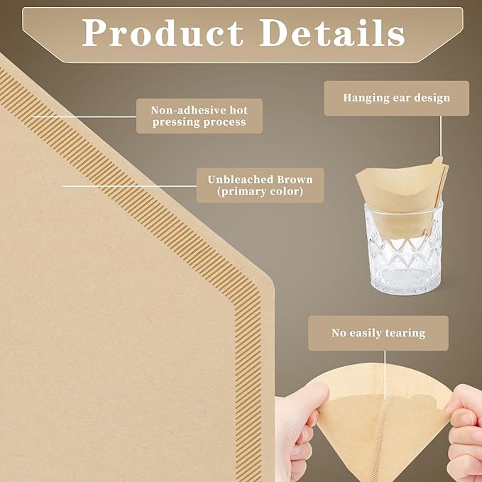 #2 Cone Coffee Filters,200 Count Premium Coffee Filter,2-6 Cup,Disposable Coffee Filters for Drip Coffee Makers and Pour Over (200, Brown)