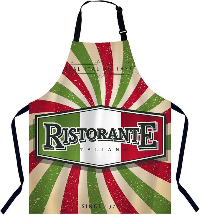 Italian Restaurant Banner Kitchen Apron for Women Men, Unisex Adjustable Cooking Apron, Waterproof Apron for Home Kitchen, Restaurant, Coffee House by Unknown