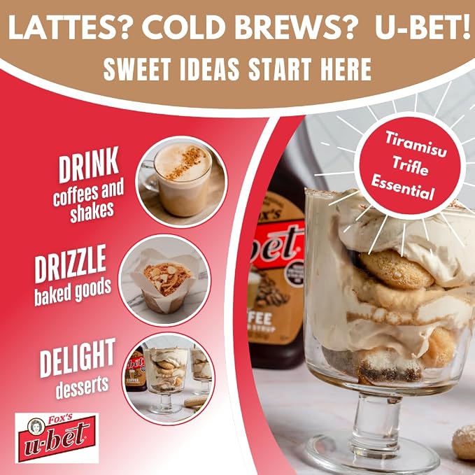 FOX’S U-BET Syrup Bottle – Brooklyn Original Since 1900, Thick, No High Fructose Corn Syrup, Kosher Certified, Fat Free, For Egg Creams, Coffee, Milkshakes & Desserts, 20 oz (1-Pack, Coffee) - Image 7
