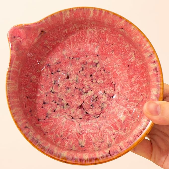 Matcha Set -18 oz matcha bowl Suitable for Traditional Japanese Tea Ceremony Beginner Matcha Tool (5.91x2.91 inches) (Pink)