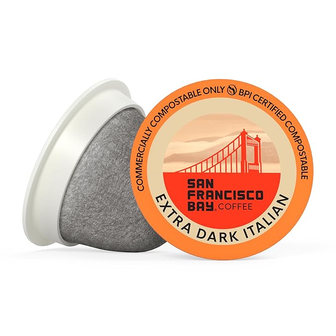 San Francisco Bay Compostable Coffee Pods - Extra Dark Italian (80 Ct) K Cup Compatible including Keurig 2.0, Dark Roast