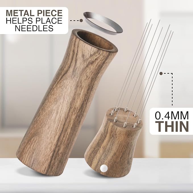 WDT Tool Espresso Stirrers - Coffee Distributor Barista Tools - Espresso Needle Distribution Tool for Coffee Accessories Kit - Walnut Wood Gifts for Coffee Lovers (Large) - Image 7