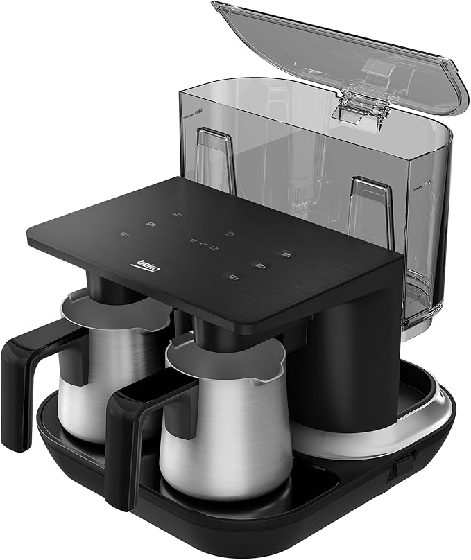 Beko Automatic Turkish Coffee Maker | 6-Cup Turkish Greek Coffee Machine with Anti-Spill Sensor, Fast Brewing, UL Certified, Matte Black, 120V, Induction, Water tank, sensor cook technology
