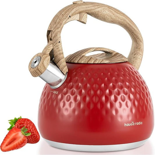 Tea Kettle,2.5 Quart Stovetop Tea Kettles Loud Whistle,Food Grade Stainless Steel Water kettles for Stove Top with Anti-hot Ergonomic Handle,Suitable for All Heat Sources