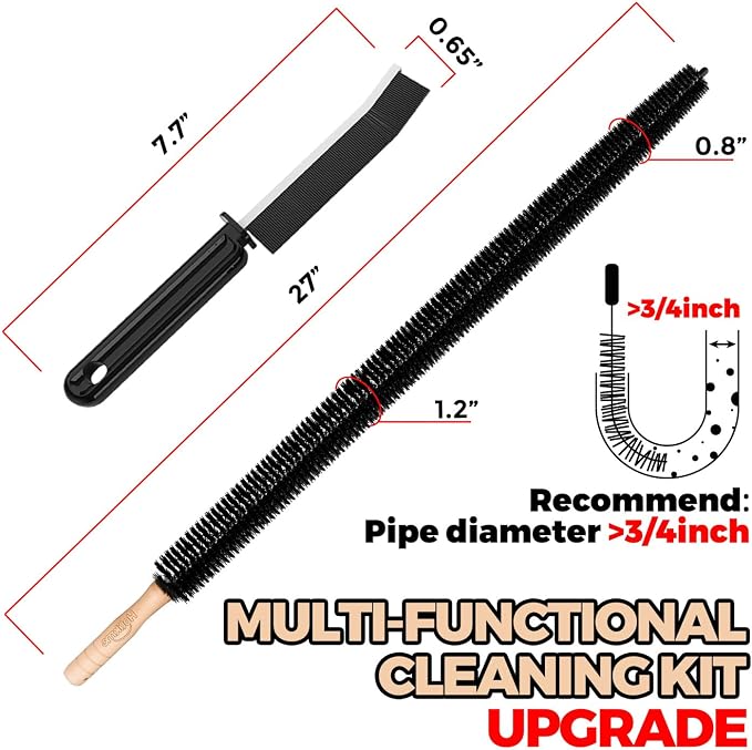 Holikme Dryer Vent Cleaner Kit 2 Pack - Household Cleaning Supplies,Long Flexible Refrigerator Coil Brush Radiator Brush,Dryer Lint Brush Home Essentials for Lint Trap Dust Vacuum Brush - Image 7