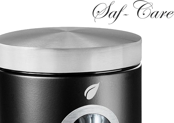 Saf-Care Kitchen Canisters - Modern Kitchen Decoration of Canister Set with Multiple Preservation Purposes by Tight Sealed Lids, Good for Wedding Gifts Kitchen Canisters Set of 3, Matte Black