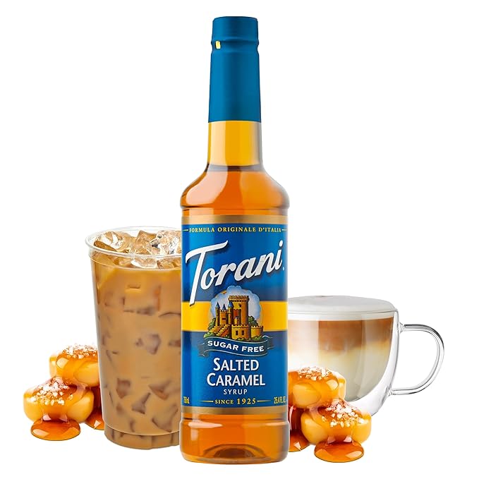 Torani Sugar Free Salted Caramel Flavored Drink Syrup, 25.4 fl oz (Pack of 4)