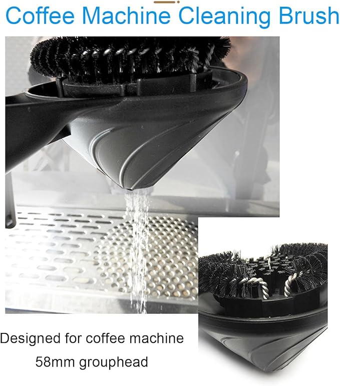 Yosoo Health Gear Coffee Machine Brush, Efficient 58mm Grouphead Brush with Water Deflector for Simple, Long Lasting POM Handle, Optimal Performance