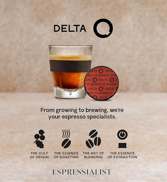 Delta Q Qalidus Espresso Pods for Delta Q machines - Intensity 10, Notes of Caramel, XXL Pack - 80 Coffee Capsules