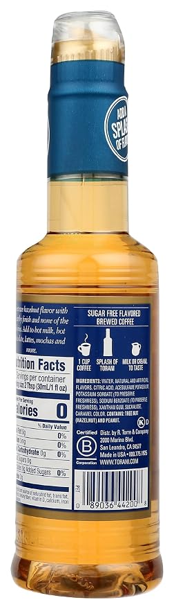 Torani Hazelnut Syrup, Sugar Free, 12.7 Fluid Ounces (Pack Of 4) - Image 2