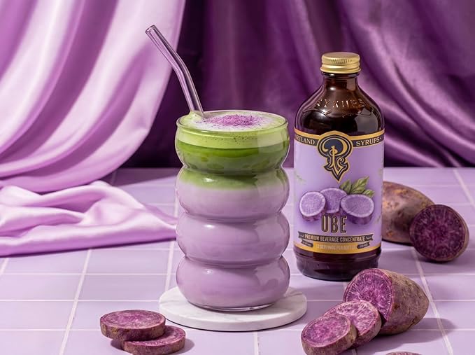 Portland Syrups Ube Syrup - Rich Ube Extract for Cocktails, Mocktails, Sodas, Non-Alcoholic Spritz, Coffee, Smoothies, Shakes, and Recipes, Flavorful Syrup for Drinks, 12 oz, 12 Servings, Pack of 1
