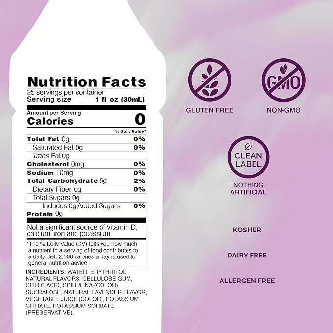 Monin - Sugar Free Lavender Syrup, Aromatic and Floral, Natural Flavors, Great for Cocktails, Lemonades, and Sodas, Non-GMO, Gluten-Free (Glass, 750 mL) - Image 2