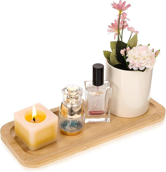 Bamboo Vanity Tray Bathroom Sink Vanity Trays Bathroom Counter Tray Bamboo Bathrooms Vanitys Trays Bathrooms Storage Vanitys Pallet for Organizing Decor Display Toilet Tank 11 X 4.5 X 0.5 Inch