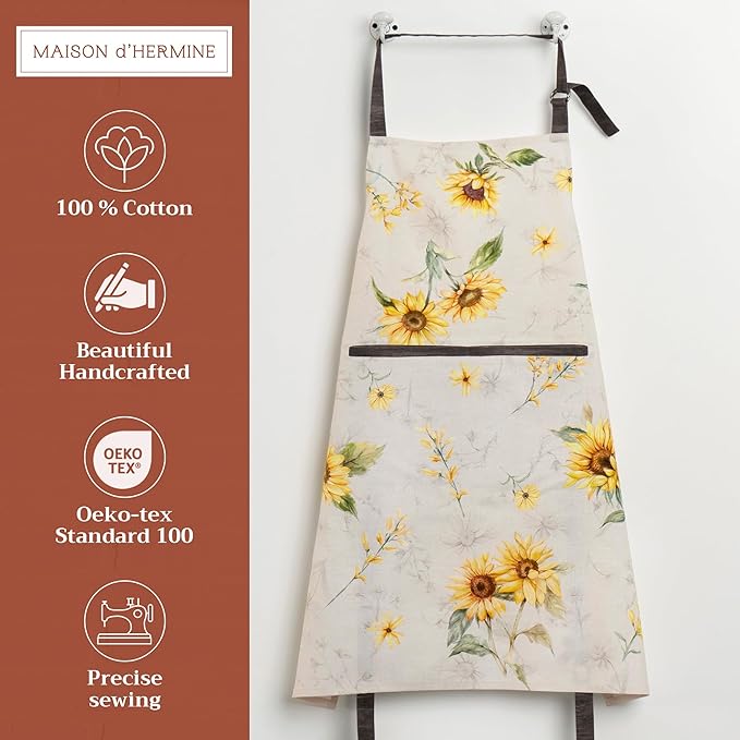 Maison d' Hermine 100% Cotton Apron for women with Pocket Kitchen Chef Apron for Men Cooking Mothers Day Gifts - Image 2