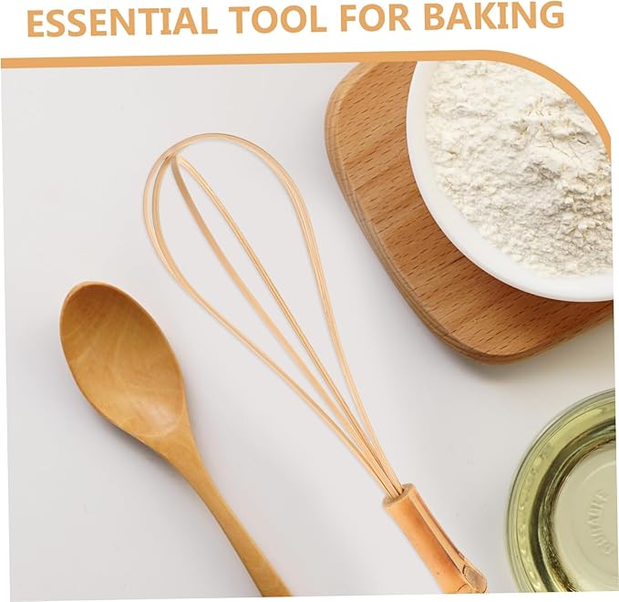 Manual Bamboo Egg Whisk Mixer Versatile Kitchen Beater for Cream Dough and Eggs Ergonomic Design for Comfortable Grip for Baking and Cooking