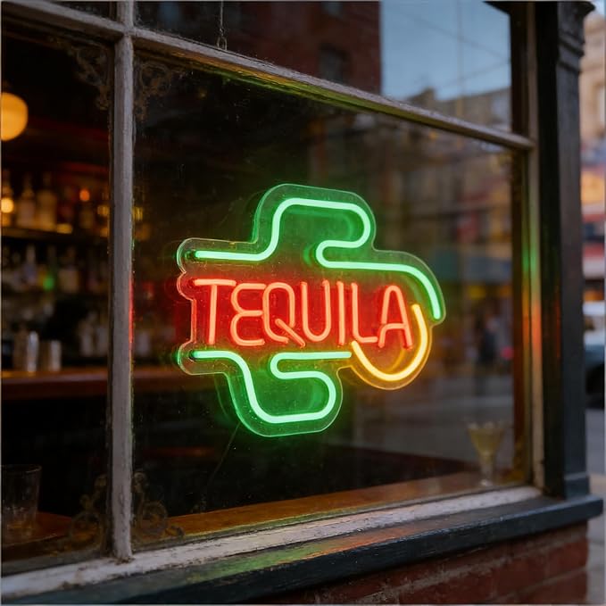 Tequila LED Neon Sign - USB Powered Decorative Neon Light for Bar Home Living Room, Mexican Cocktail Theme Party Wall Table Decoration, 15.7 x 12.6 In - Image 6