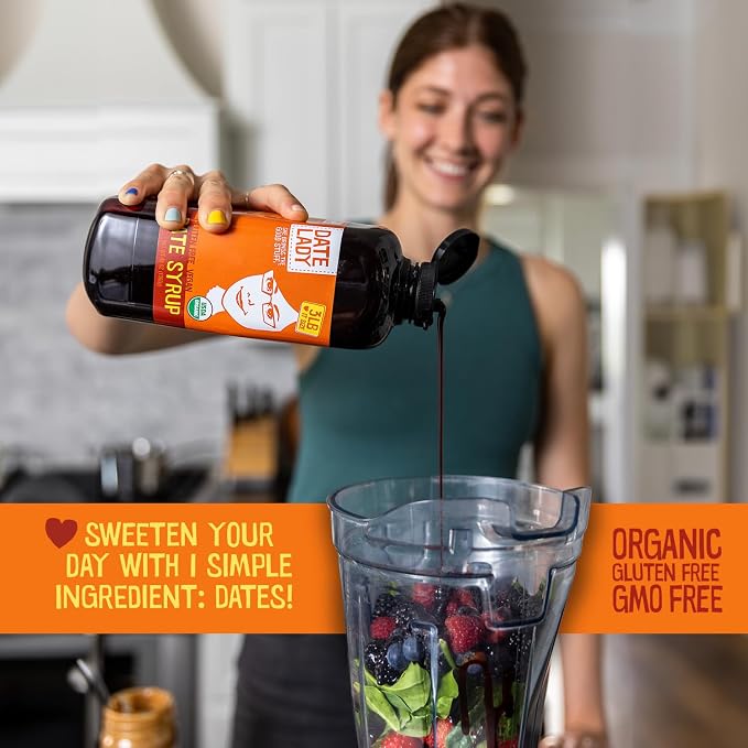 Date Lady Organic Date Syrup 18 oz Squeeze Bottle | Vegan, Paleo, Gluten-free & Kosher | Sugar Substitute | More Nutrition Than Maple Syrup or Honey - Image 3