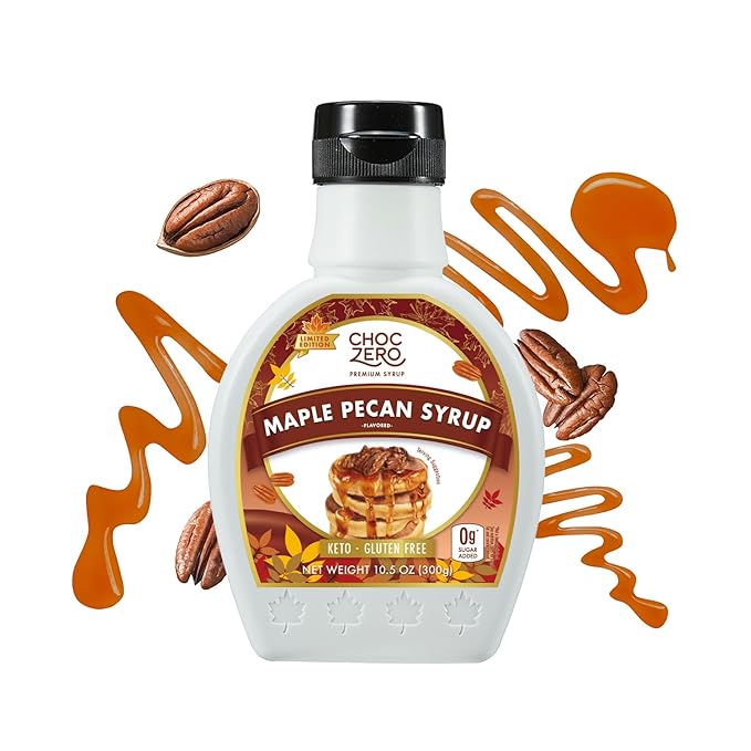 ChocZero Maple Pecan Syrup, Sugar Free, Low Carb, Sugar Alcohol Free, Gluten Free, No Preservatives, Non-GMO Dessert and Breakfast Topping Syrup, 10.5oz (Pack of 1) by ChocZero