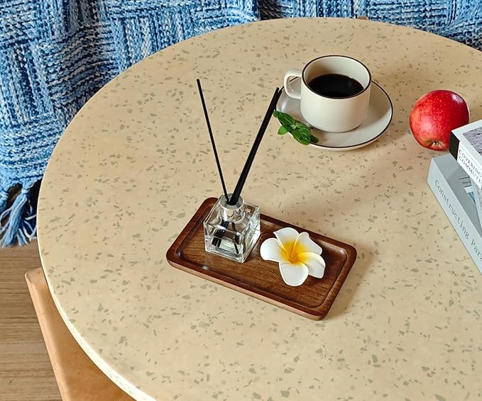 Small Wooden Tray (7.5 x 4.1 inch) 6 Pack, Rectangular Mini Serving Tray for Coffee Tables, Dessert, Snack, Fruit, Acacia Wood Platter for Vegetable, Decor Restaurant