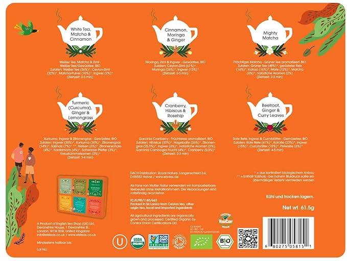 English Tea Shop - Super Goodness Collection- Gift Tin - 36 Tea Bag Sachets, 61.5g