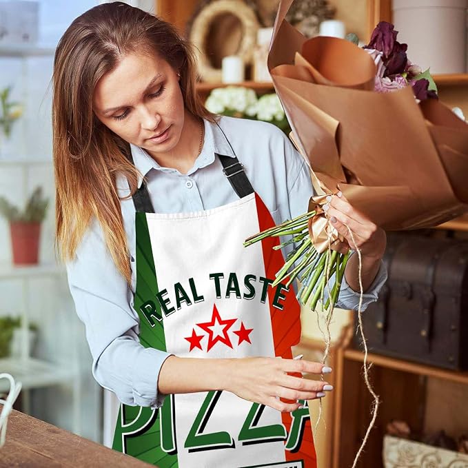 Pizza Poster Bib Apron with Adjustable Neck for Men Women,Suitable for Kitchen Cooking Chef Grill Bistro BBQ Apron - Image 6