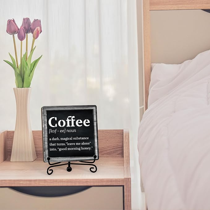 Coffee Bar Decor For Bar, Funny Cute Coffee Signs For Station Cafe Shop, Table Desk Kitchen Shelf Corner Decorations And Accessories (coffe-03) - Image 3