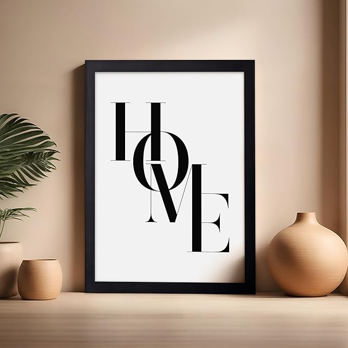 Poster Master Vintage Unique Poster - Retro Minimalist Print - Home, Letters, Typography, Black and White, Simple - Gift for Artist, Friend - Wall Decor for Living Room, Dorm, 16x20 Black Framed