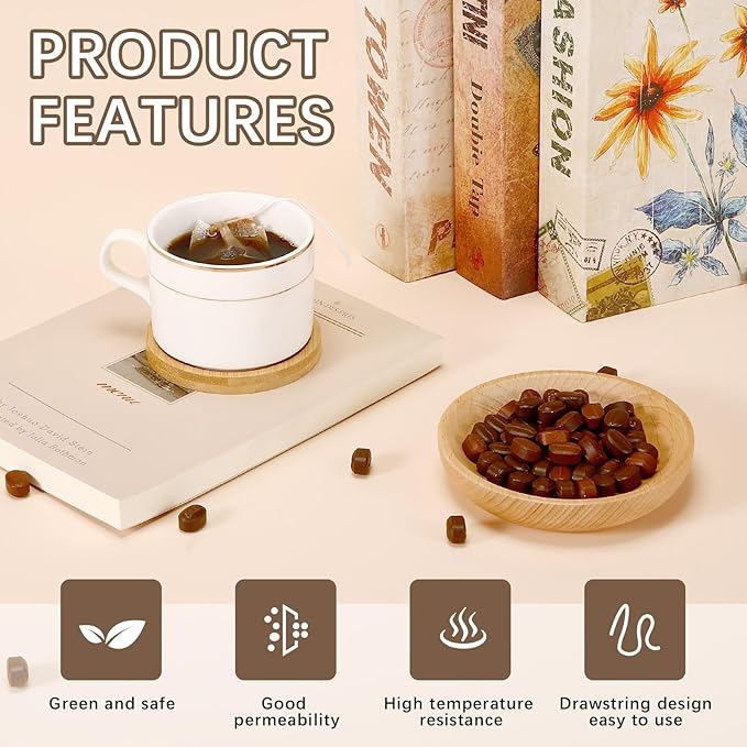 300 Pcs Empty Tea Bags for Loose Leaf Tea, Disposable Small tea Filter Bags with Drawstring fillable Cloth Diy Empty Tea Sachets for Loosetea, Coffee, Herbs, Spice (3.54 x 2.75 inch)