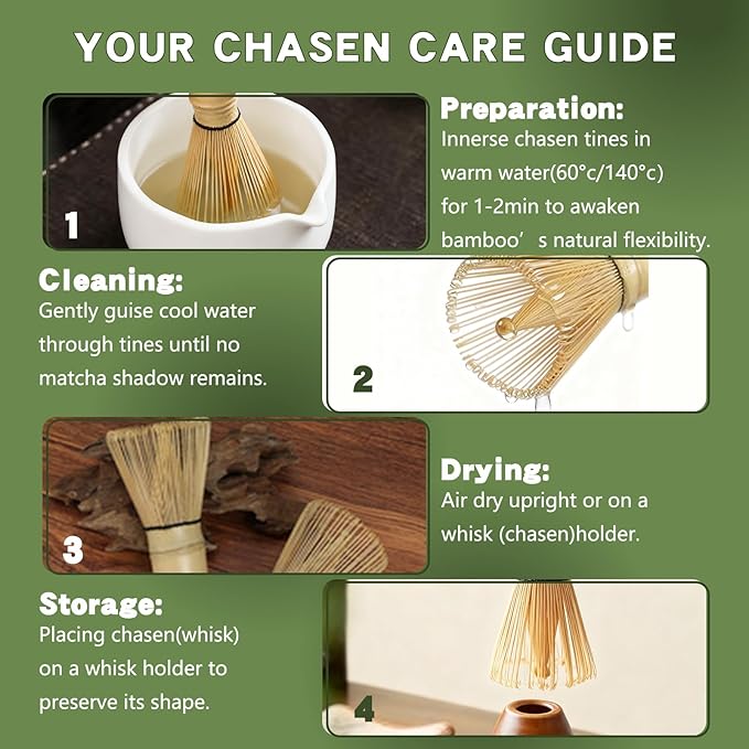 Clay&Fire Matcha Whisk, 2 Pack Handcrafted Bamboo Whisk for Matcha Powder, Traditional Japanese Chasen for Matcha Stirrer, 100% Natural Matcha Wisk