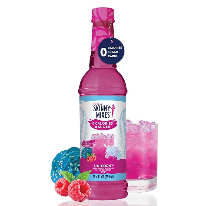 Jordan's Skinny Mixes Sugar Free Syrup, Unicorn Flavor, Fruit Flavored Water Enhancer, Drink Mix for Iced Tea, Lemonade, Drinks, Low Calorie Water Flavoring, Dairy & Gluten Free, Kosher, 25.4 Fl Oz - Image 7