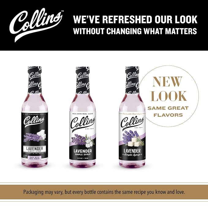 Collins Lavender Simple Syrup for Cocktails with Real Sugar, Lavender Syrup for Lemonade, Soda Water, Coffee, Iced Tea, Matcha, Baking, Desserts, Drink Mixer for Home Bar, 32 oz - Image 6