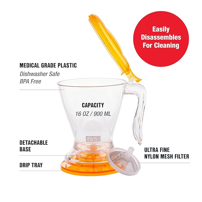 Tiesta Tea Ultimate Live Loose Leaf Kit, Tea Starter Kit with High to Non-Caffeinated Blends, Hot & Iced Brews, Includes Black, Green, Herbal Sample Bags and 16oz Brewmaster Dispensing Infuser
