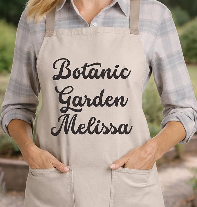 TEEAMORE Custom Apron with Pockets for Women Men Add Your Text Logo Chef Kitchen Cotton Adjustable Crossback Straps - Image 2
