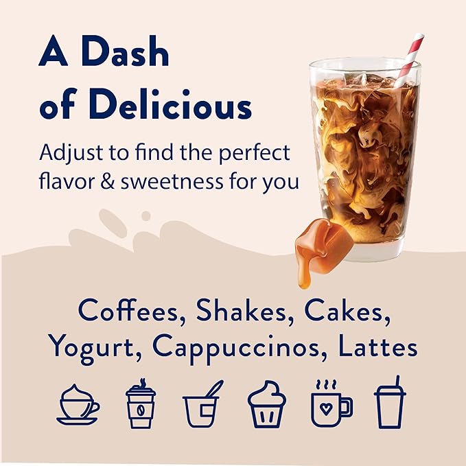 Jordan's Skinny Mixes Sugar Free Coffee Syrup, Caramel Coffee Flavoring Syrup, Naturally Sweetened Zero Calorie Drink Mix, Lattes, Baking, Protein Shake or Cocktail, Dairy & Gluten Free, 12.7 Fl Oz
